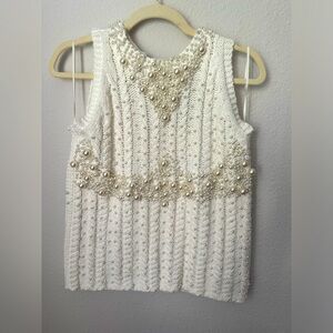 Zara pearl knit top